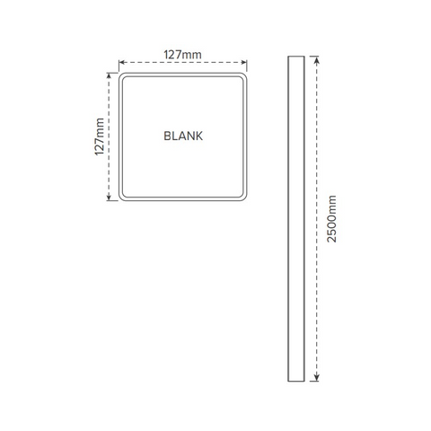 EAST HAMPTON PVC BLANK POST - 127 x 127 x 2500mm, 7 Year Warranty