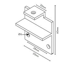 Aluminium Wall Plate - Suits Oval & Rectangular Handrail