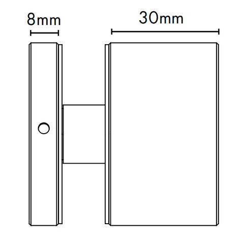 Adjustable Glass Standoff - 50mm Diameter Cap with 30mm Body