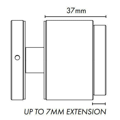 Adjustable Glass Standoff - 50mm Diameter Cap with 30mm Body