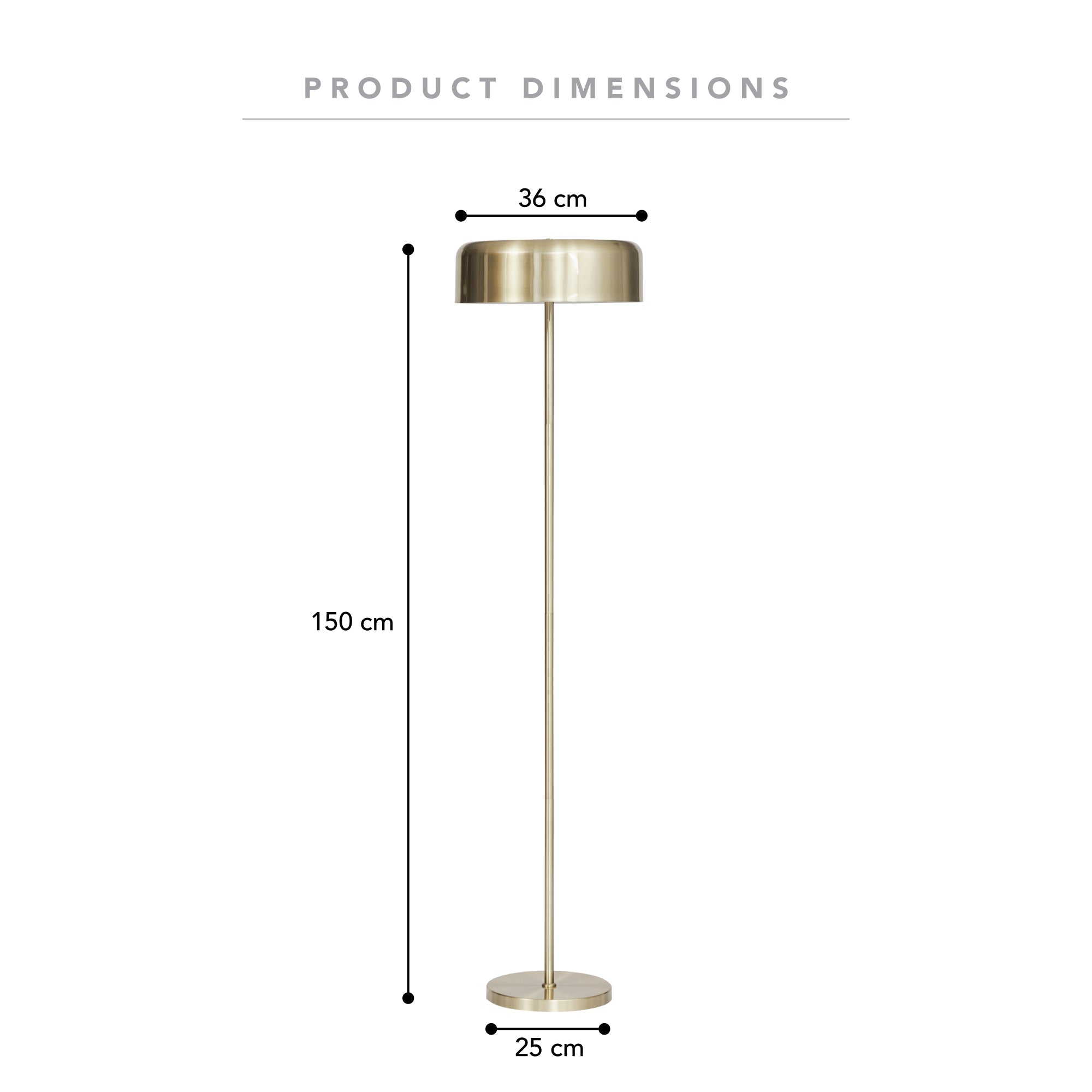 Mushroom 150cm Floor Lamp Gold product image 3