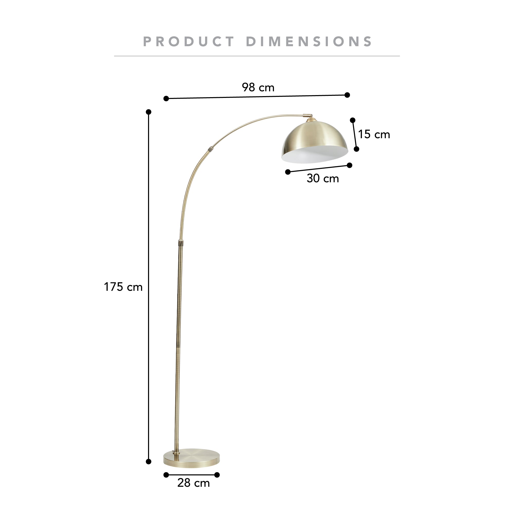 Tokyo 175cm Arch Floor Lamp Bronze product image 3
