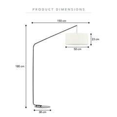 Brooklyn 180cm Floor Lamp Black product image 3