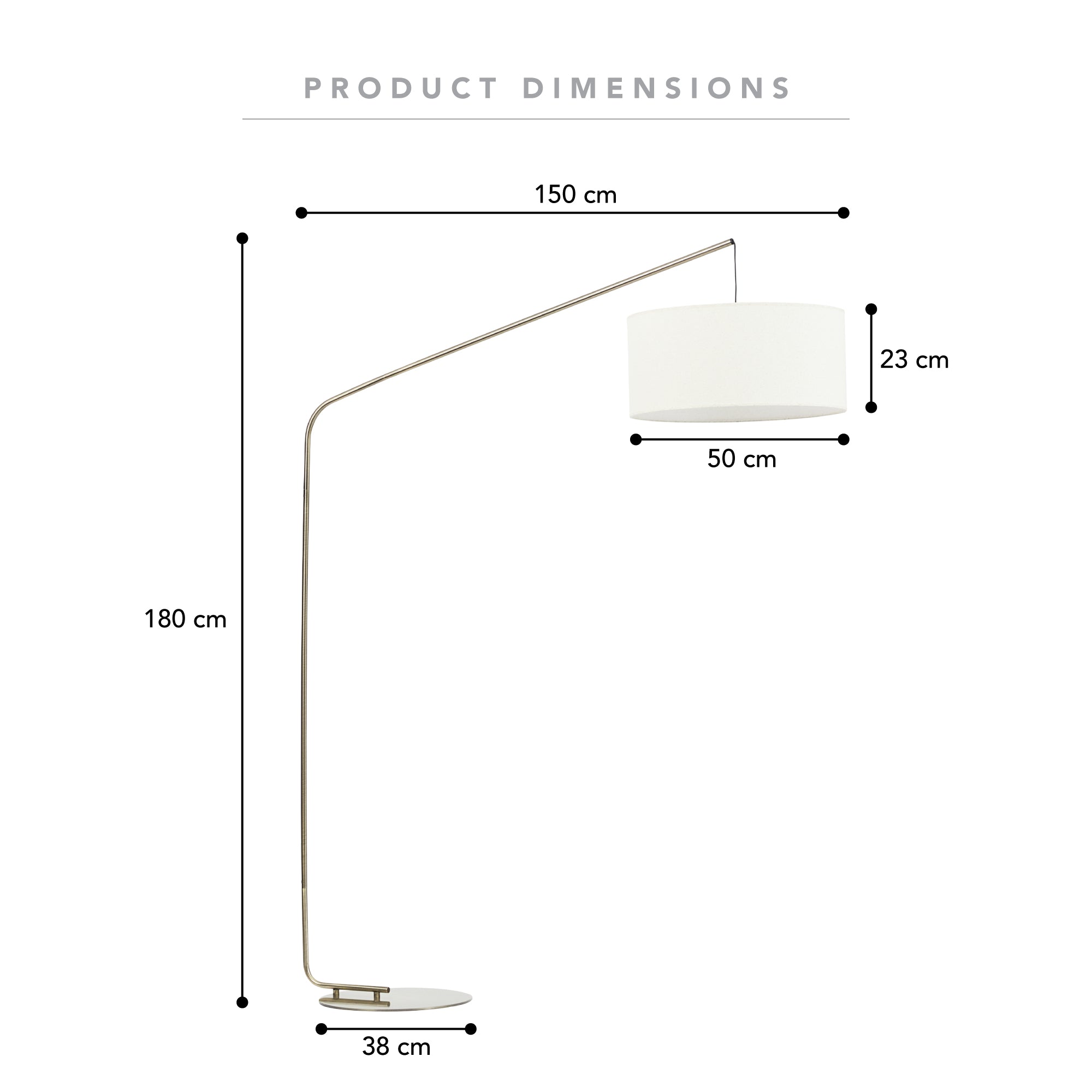 Brooklyn 180cm Floor Lamp Gold product image 3