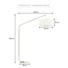 Brooklyn 180cm Floor Lamp Gold product image 3