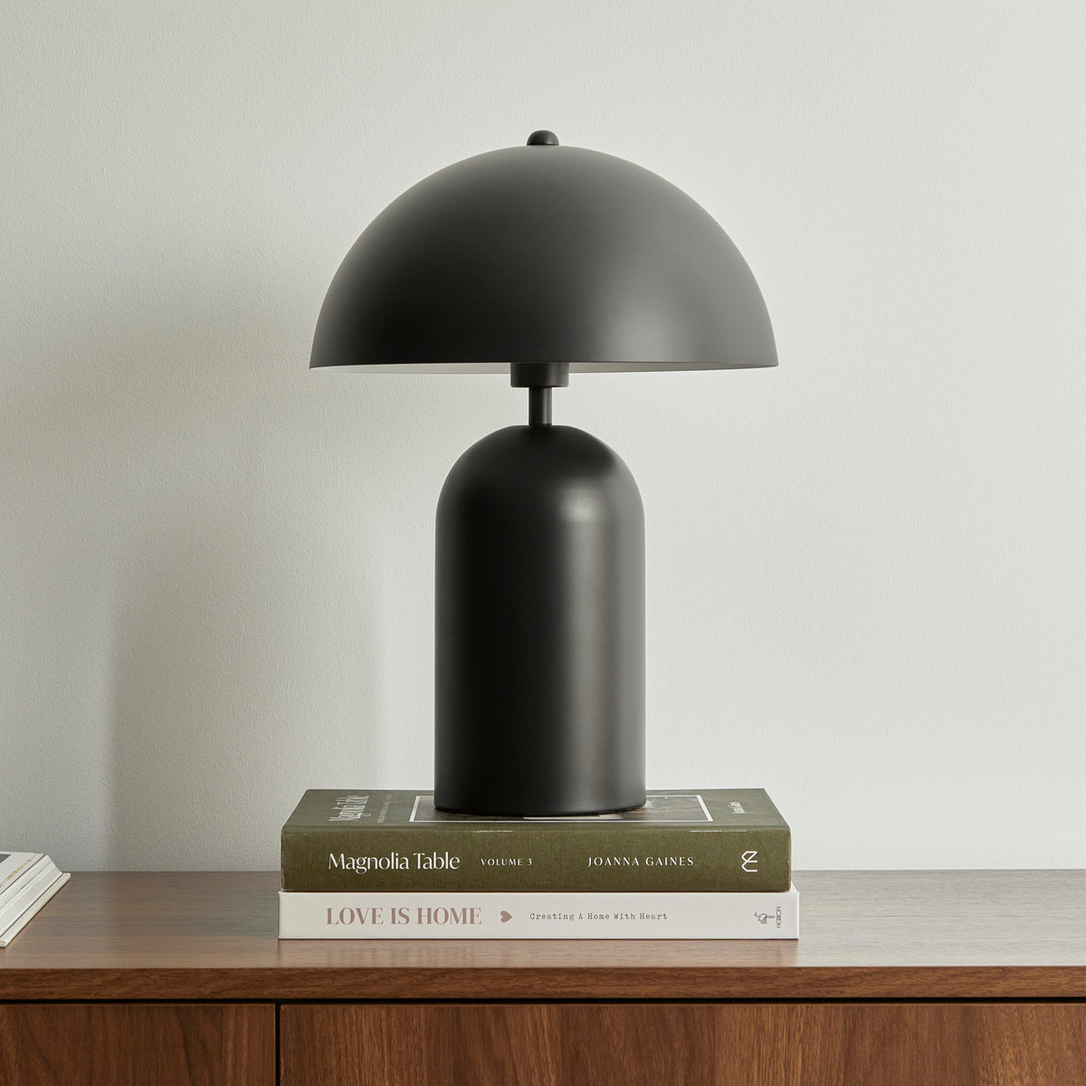 Mushroom 36cm Table Lamp Black lifestyle image