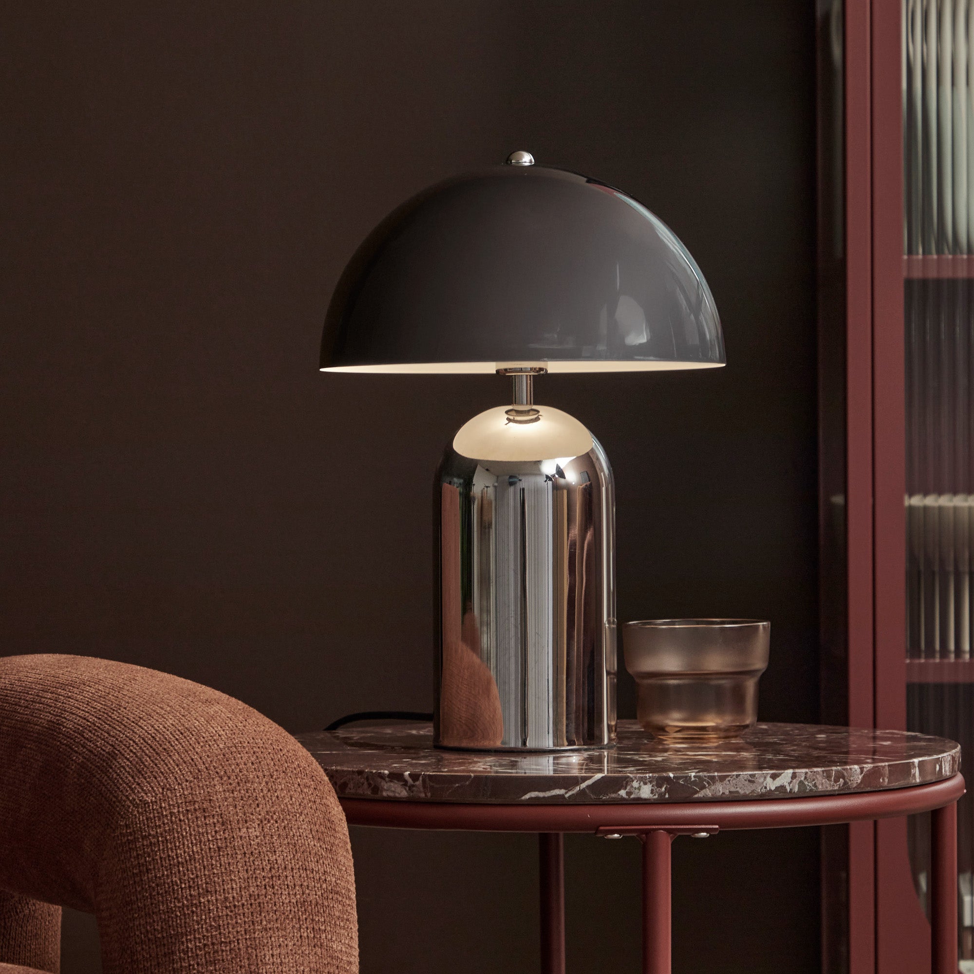 Mushroom Table Lamp Chrome lifestyle image