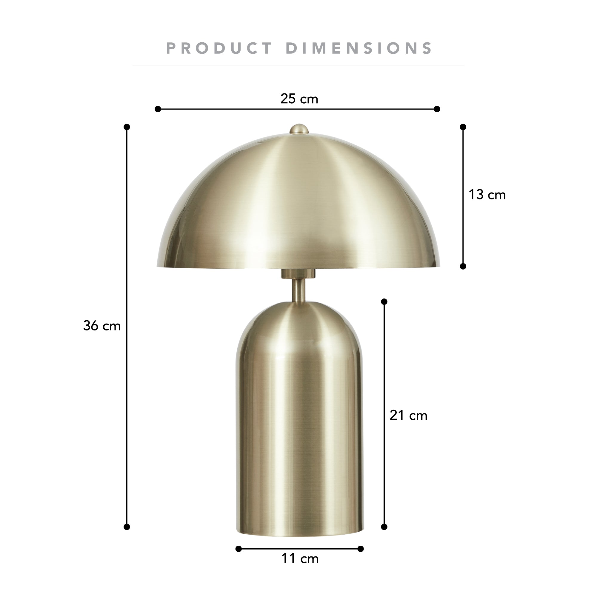 Mushroom 36cm Table Lamp Gold product image 3