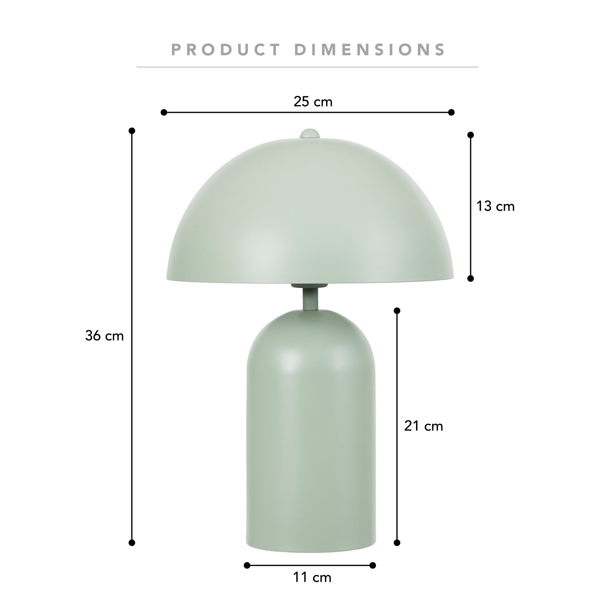 Mushroom 36cm Table Lamp Sage product image 3