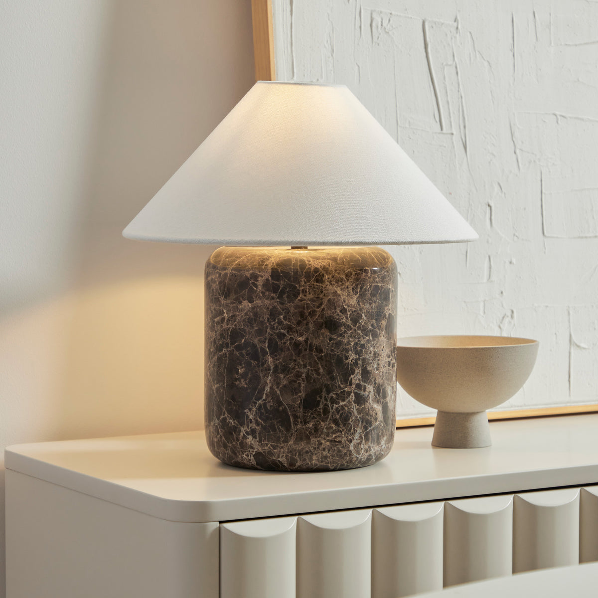 Blake Marble Table Lamp Cocoa lifestyle image