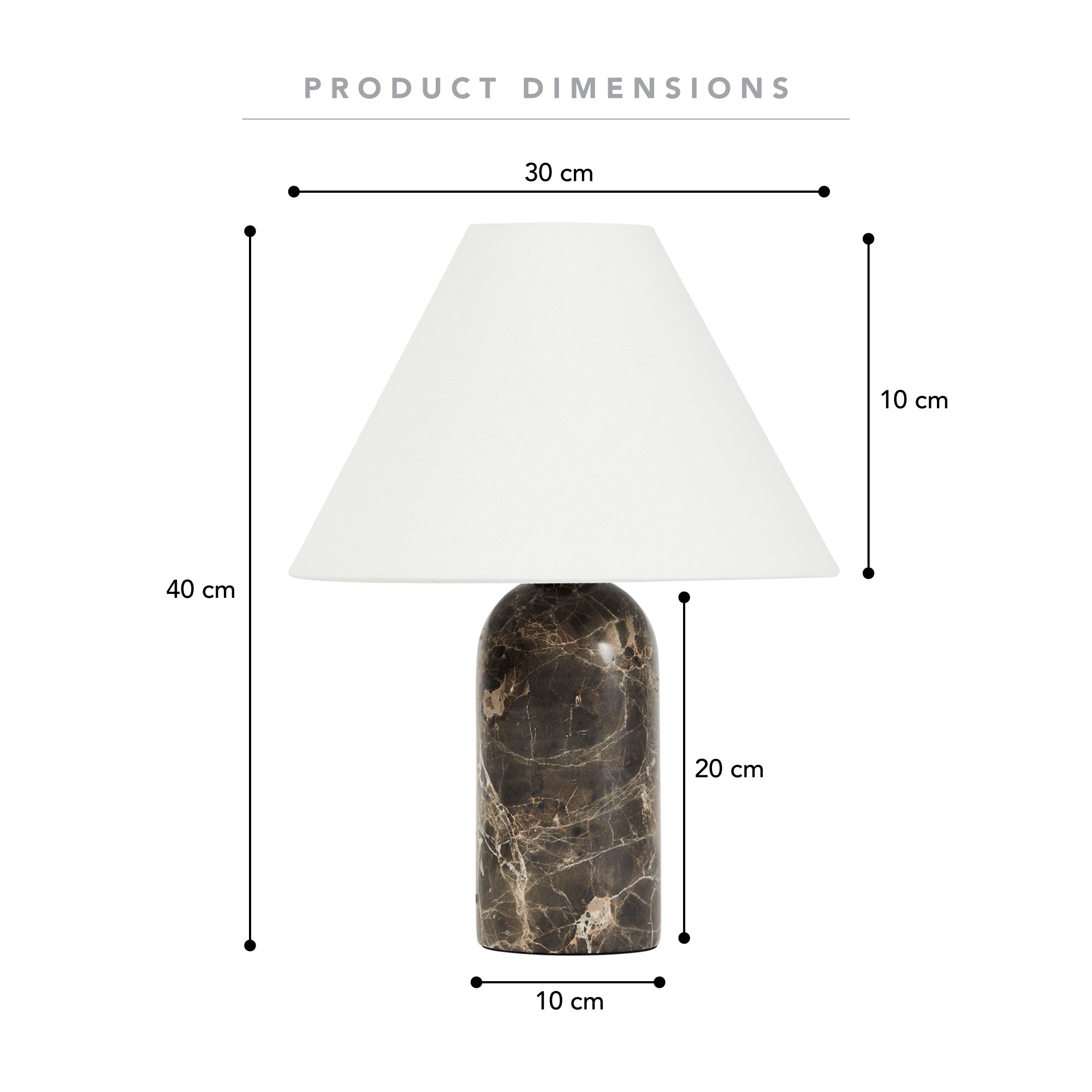 Arabella Marble Table Lamp Cocoa product image 3