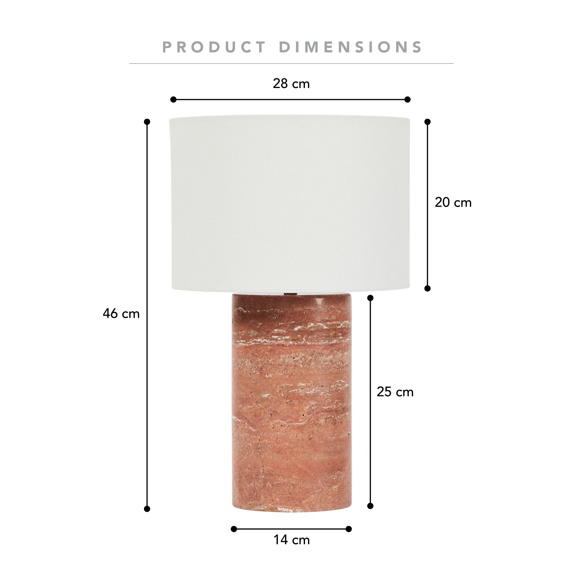 Quinn Marble Table Lamp Terracotta product image 3