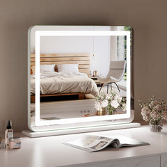 Luna 67cm Rectangle Front Illuminated Vanity Mirror White lifestyle image