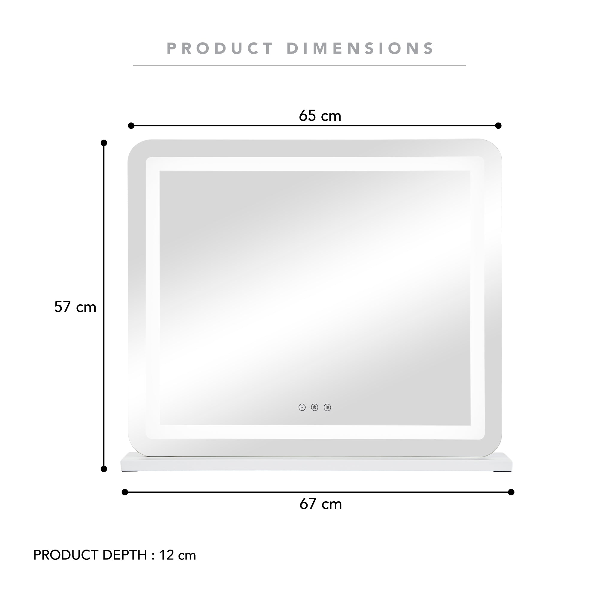 Luna 67cm Rectangle Front Illuminated Vanity Mirror White product image 3