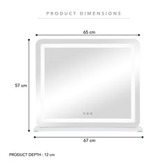 Luna 67cm Rectangle Front Illuminated Vanity Mirror White product image 3