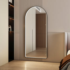 Luna 180cm Arch Front Illuminated Mirror Black lifestyle image