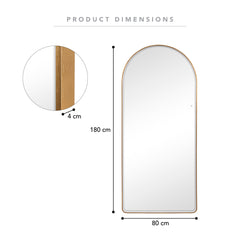 Luna 180cm Arch Front Illuminated Mirror Gold product image 3