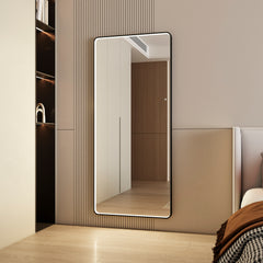 Luna 180cm Rectangle Front Illuminated Mirror Black lifestyle image