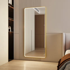 Luna 180cm Rectangle Front Illuminated Mirror Gold lifestyle image