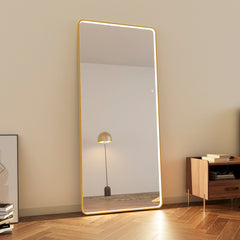 Luna 180cm Rectangle Front Illuminated Mirror Gold product image 4