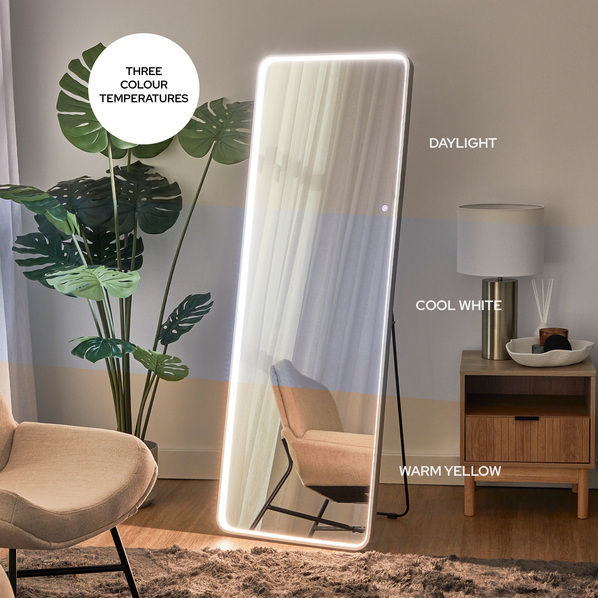 Front Illuminated LED Standing Mirror product image 5