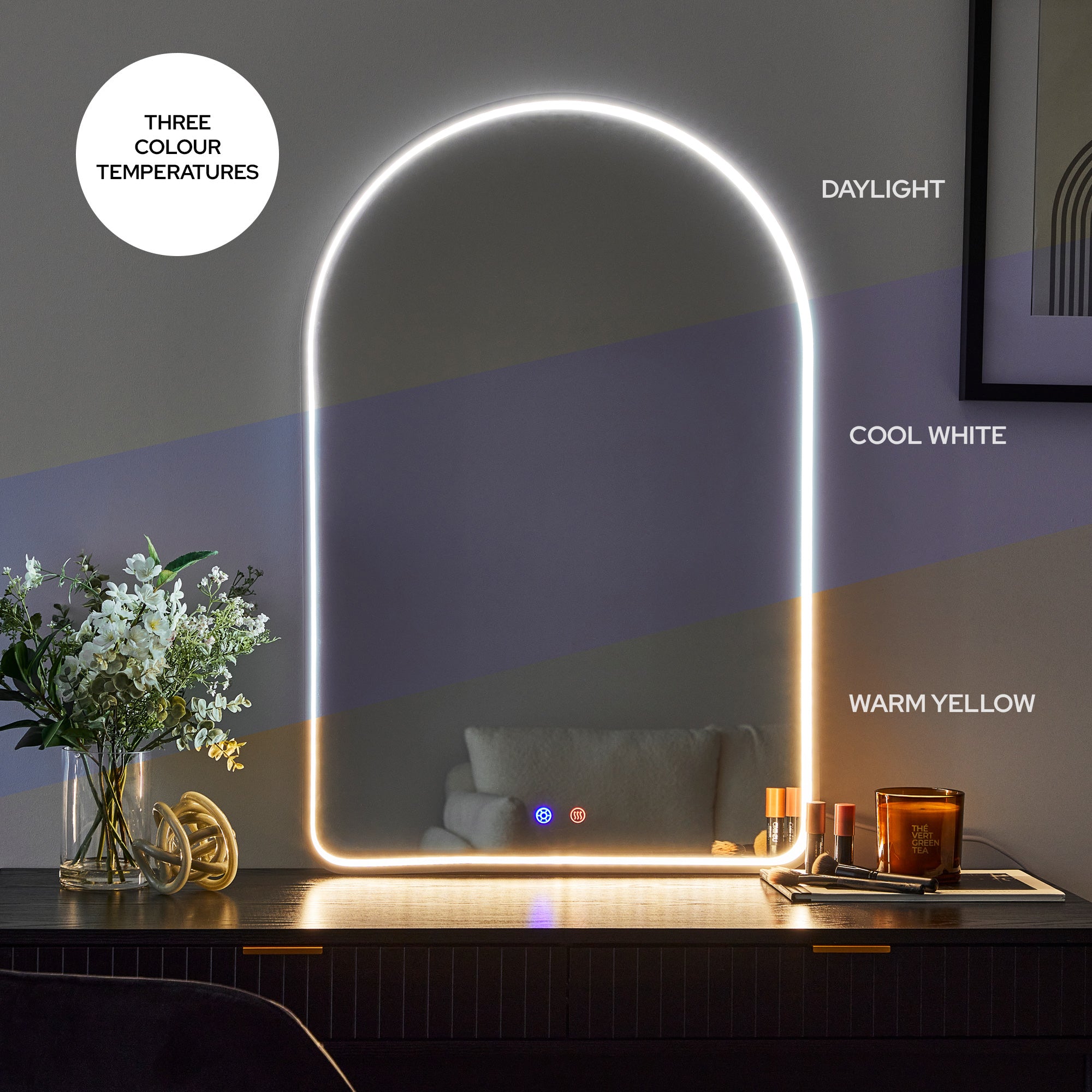 Front Illuminated LED Arch Mirror product image 5