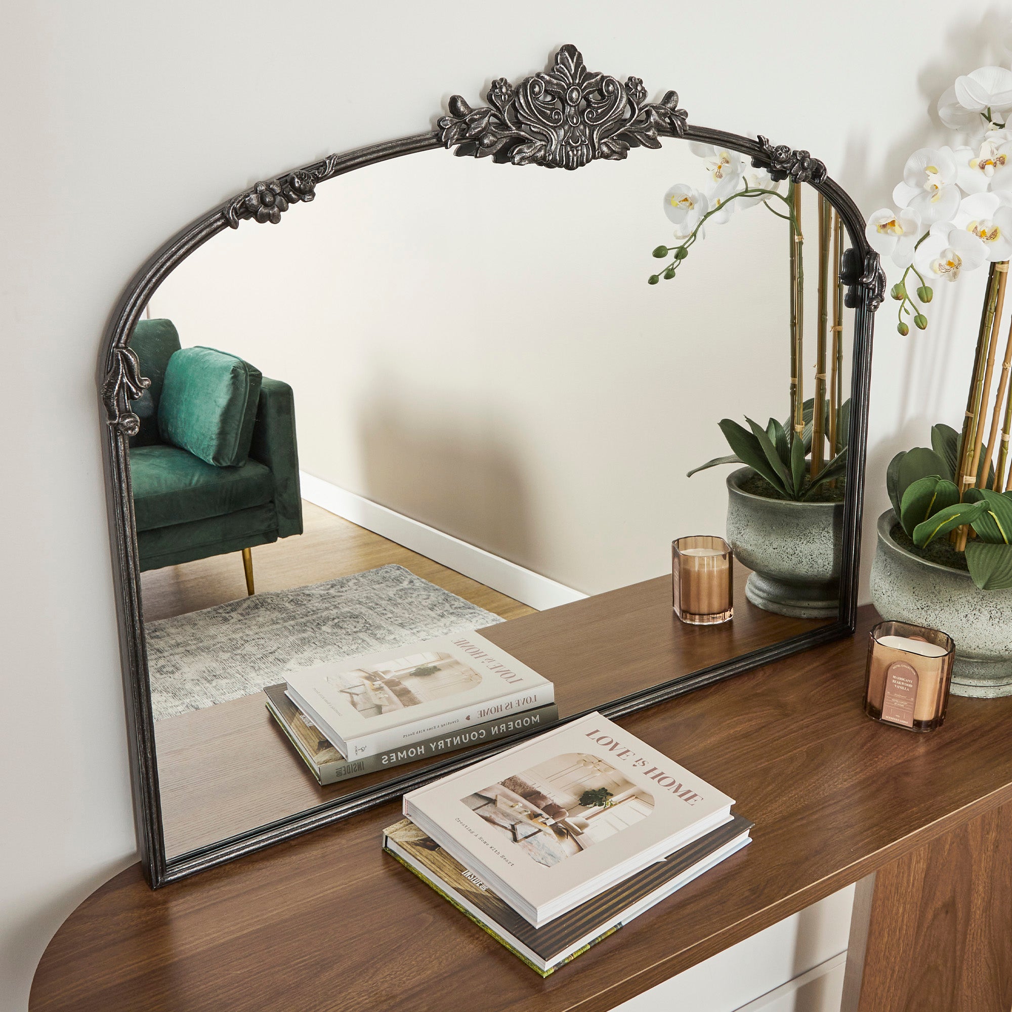 Florence 100cm Baroque Mirror Black product image 6