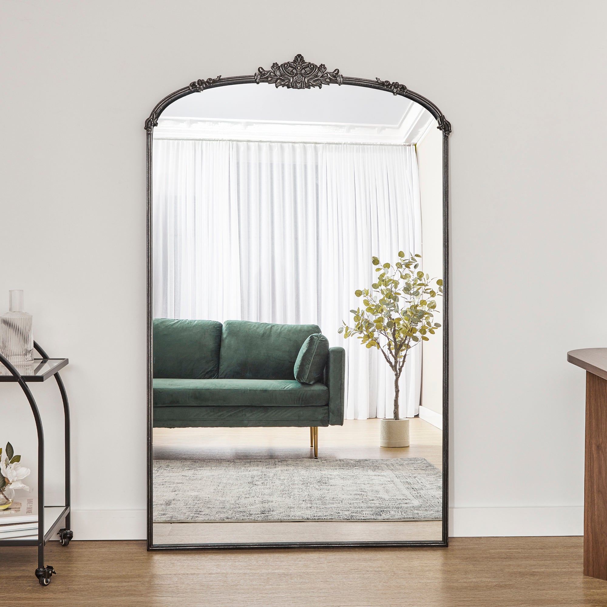 Florence XL 180cm Baroque Mirror Black product image 6