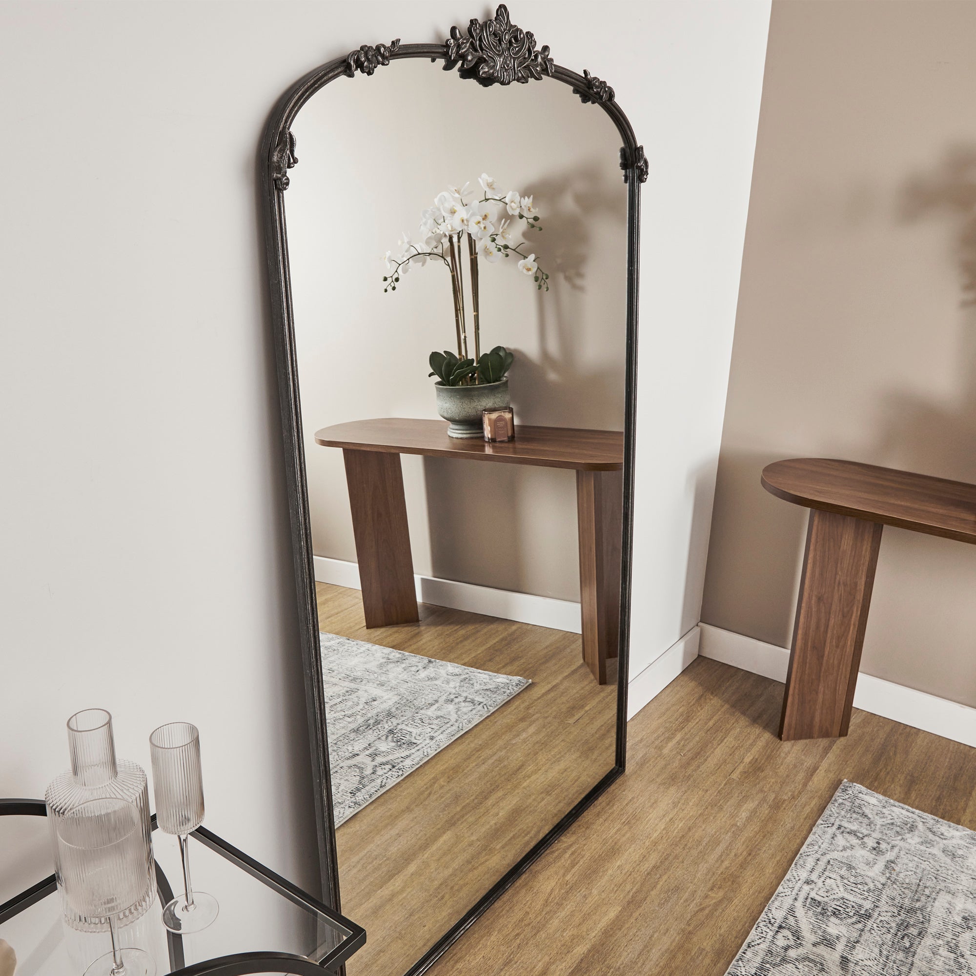 Florence XL 180cm Baroque Mirror Black product image 7
