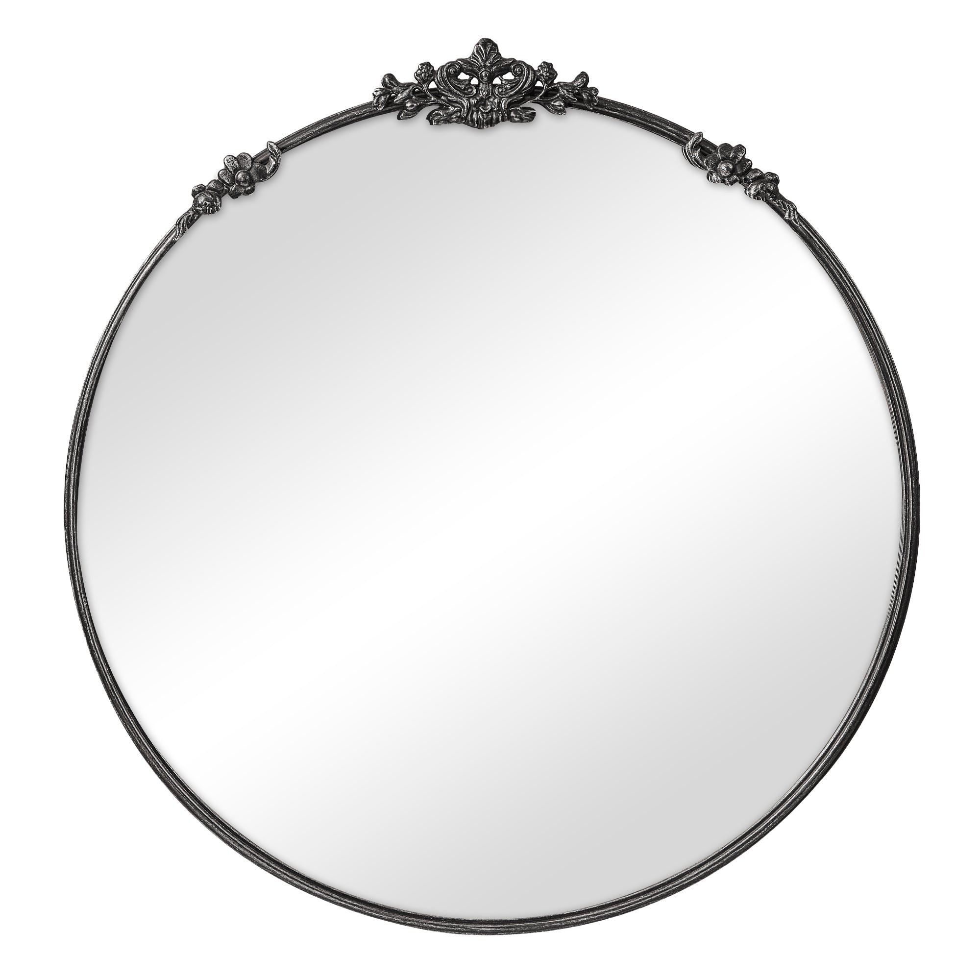 Florence 80cm Baroque Round Mirror Black product image 2