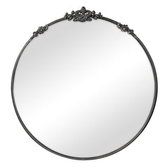 Florence 80cm Baroque Round Mirror Black product image 2