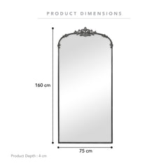 Florence 160cm Baroque Mirror Black product image 3