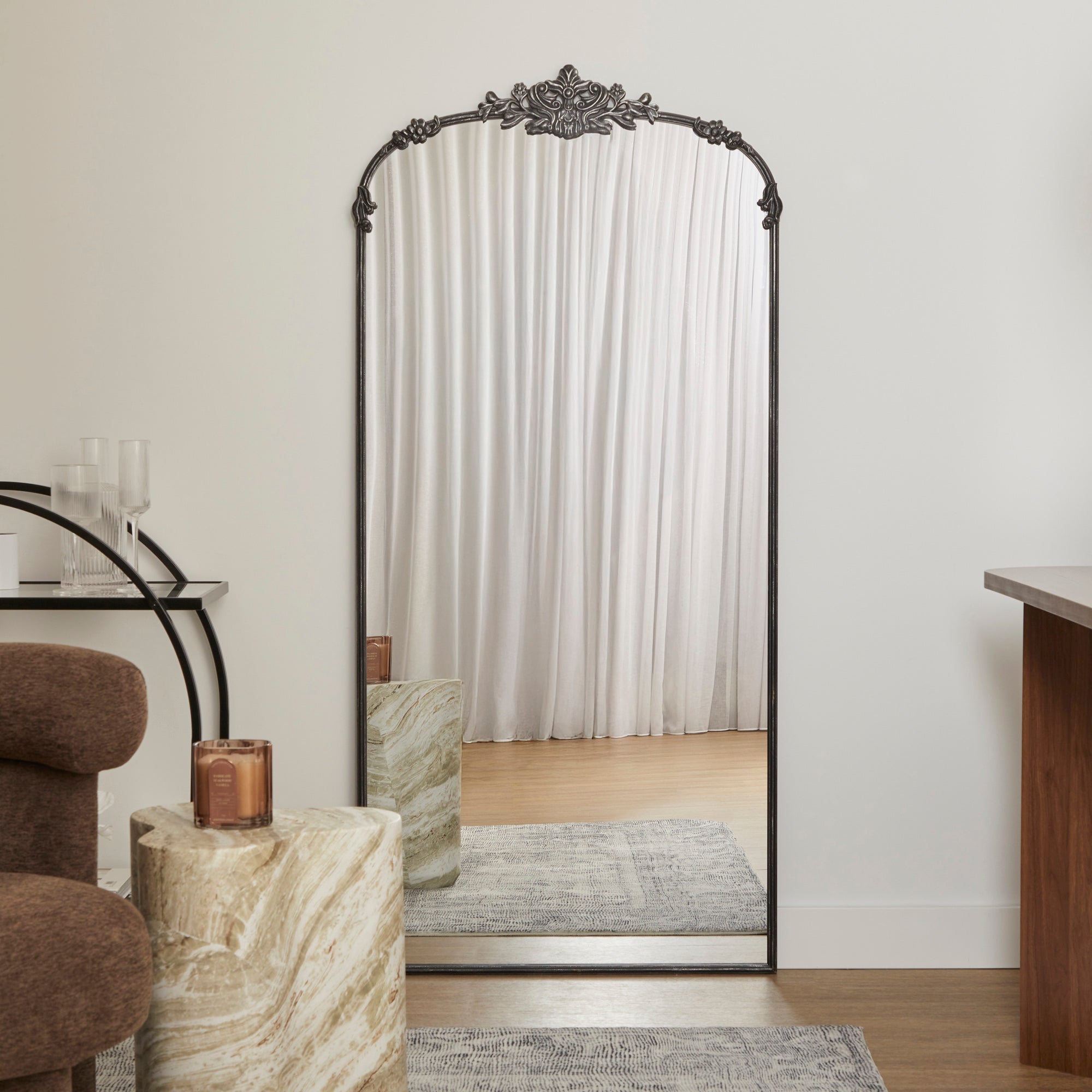 Florence 160cm Baroque Mirror Black product image 6