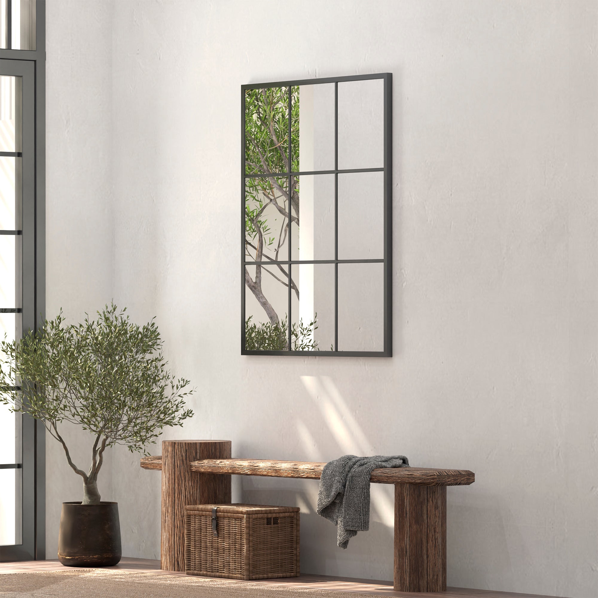 Sophia 110cm Rectangle Mirror Black product image 5