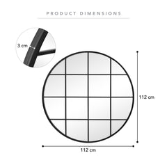 Sophia 112cm Round Mirror Black product image 3