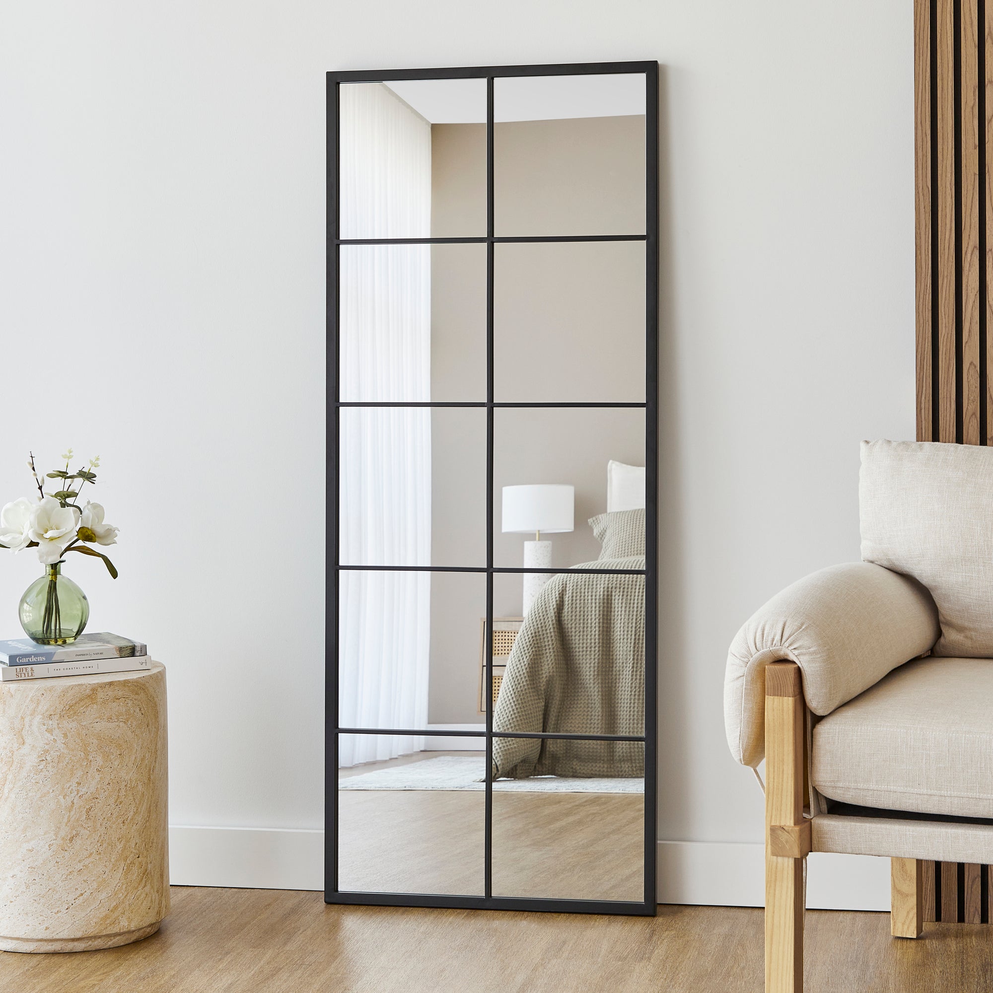 Sophia 150cm Rectangle Mirror Black lifestyle image