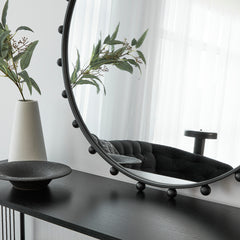 Orbit Sphere 90cm Round Mirror Black product image 4
