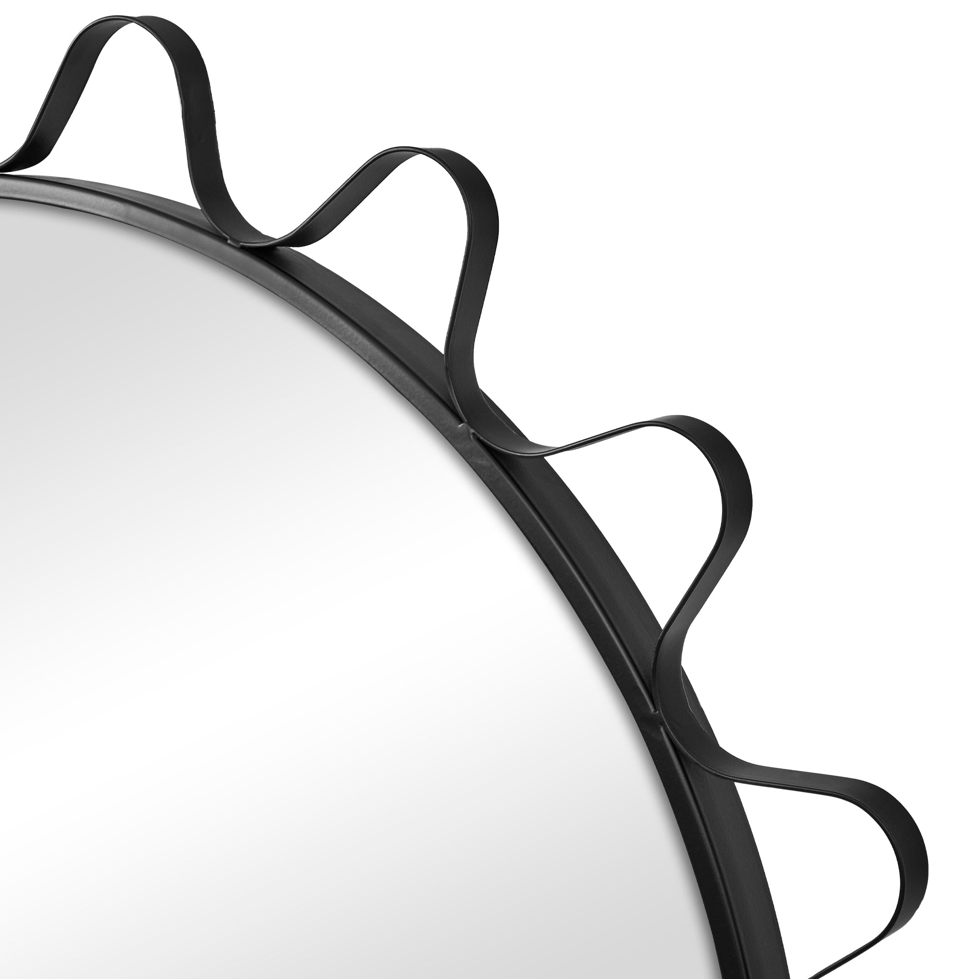 Aria Wavey 90cm Round Mirror Black product image 6