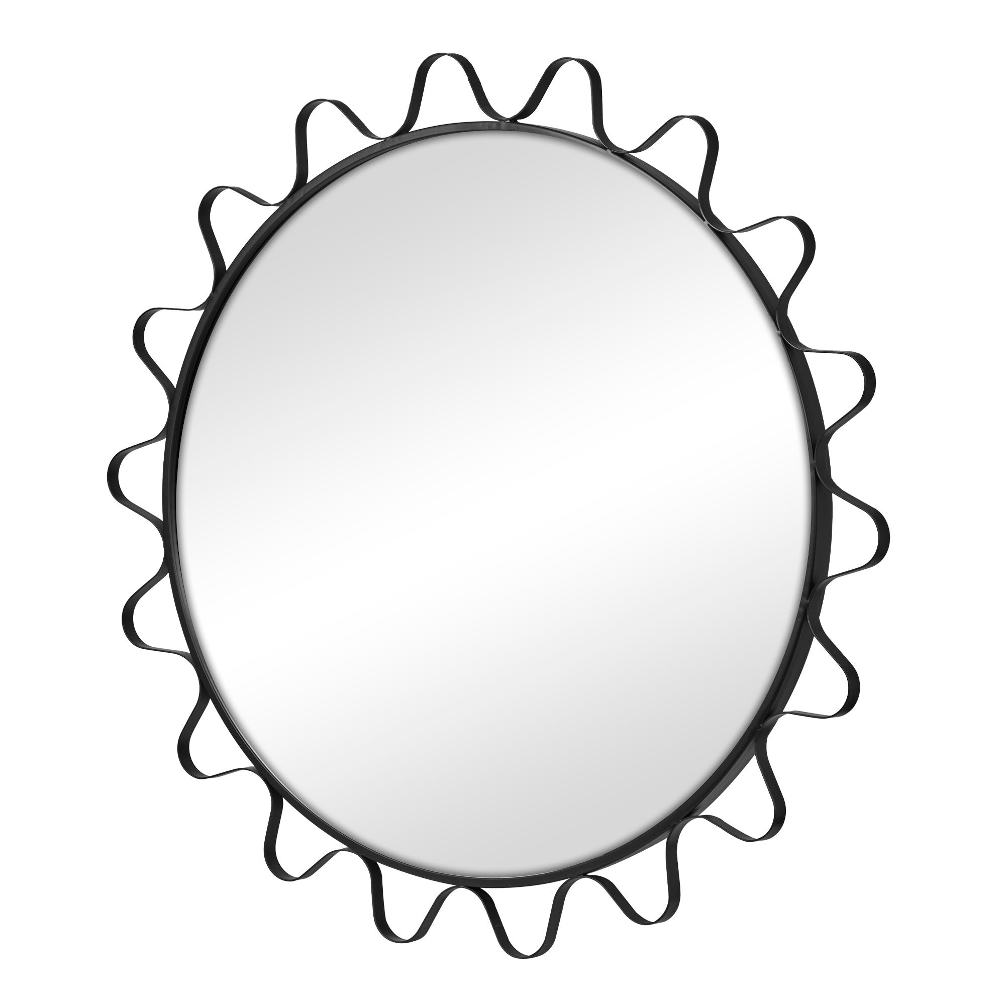 Aria Wavey 90cm Round Mirror Black product image 7