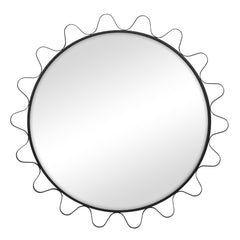 Aria Wavey 90cm Round Mirror Black product image 2