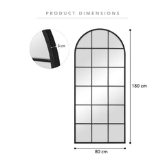 Sophia 180cm Arch Mirror Black product image 3