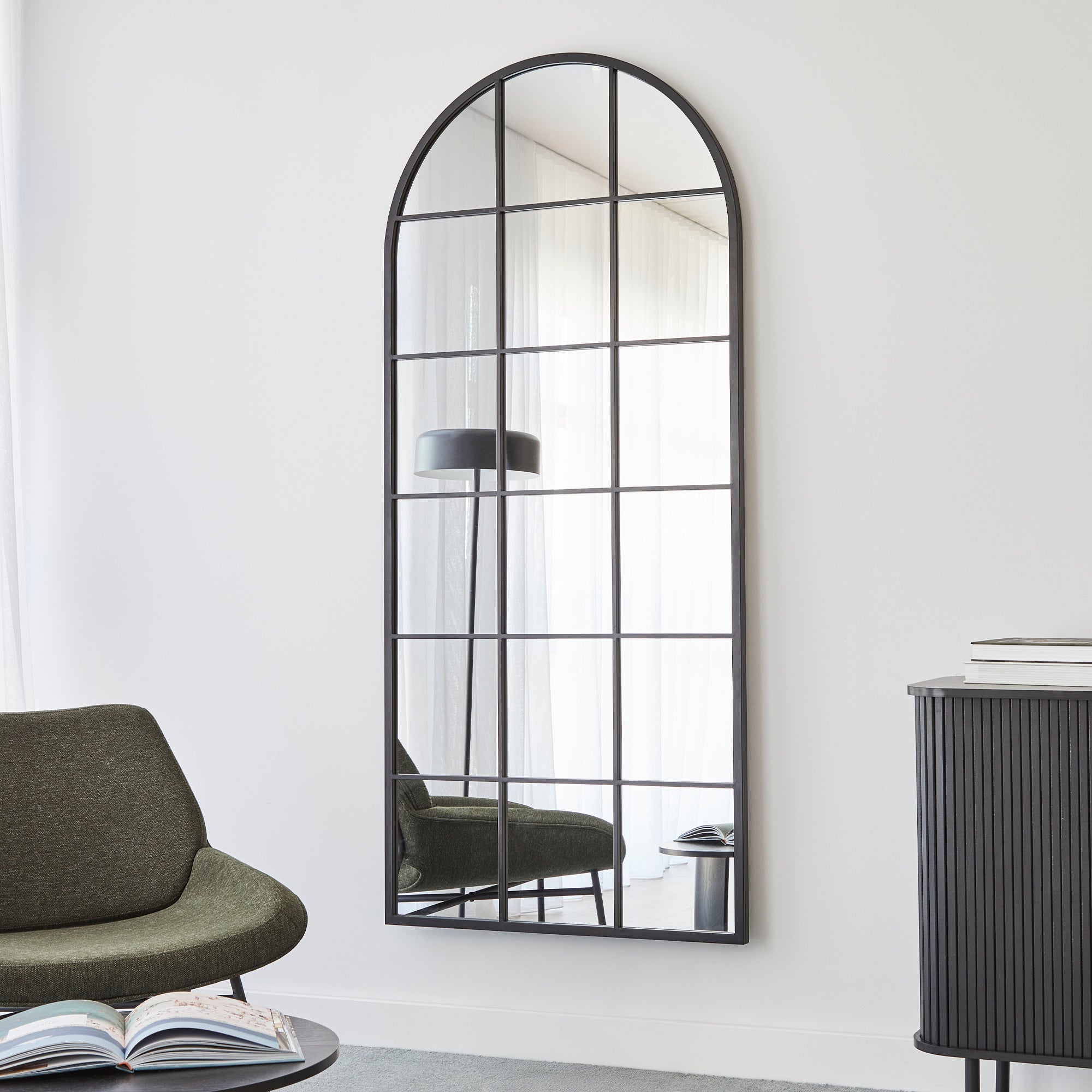 Sophia 180cm Arch Mirror Black product image 4