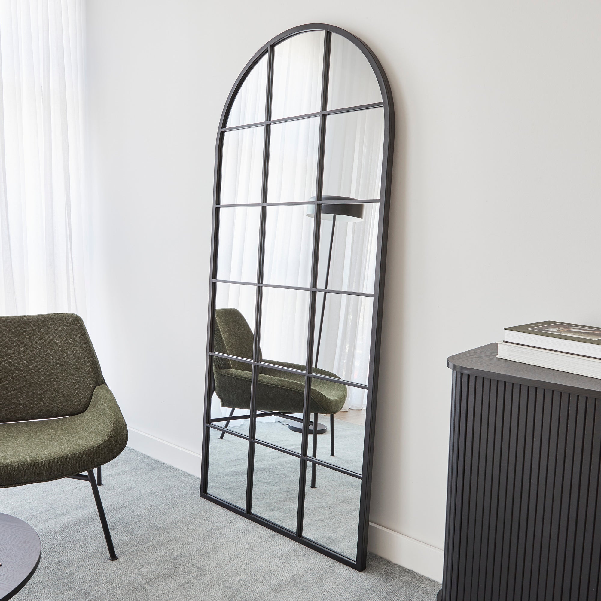 Sophia 180cm Arch Mirror Black product image 7