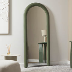 Gigi 180cm Gloss Arch Mirror Olive lifestyle image
