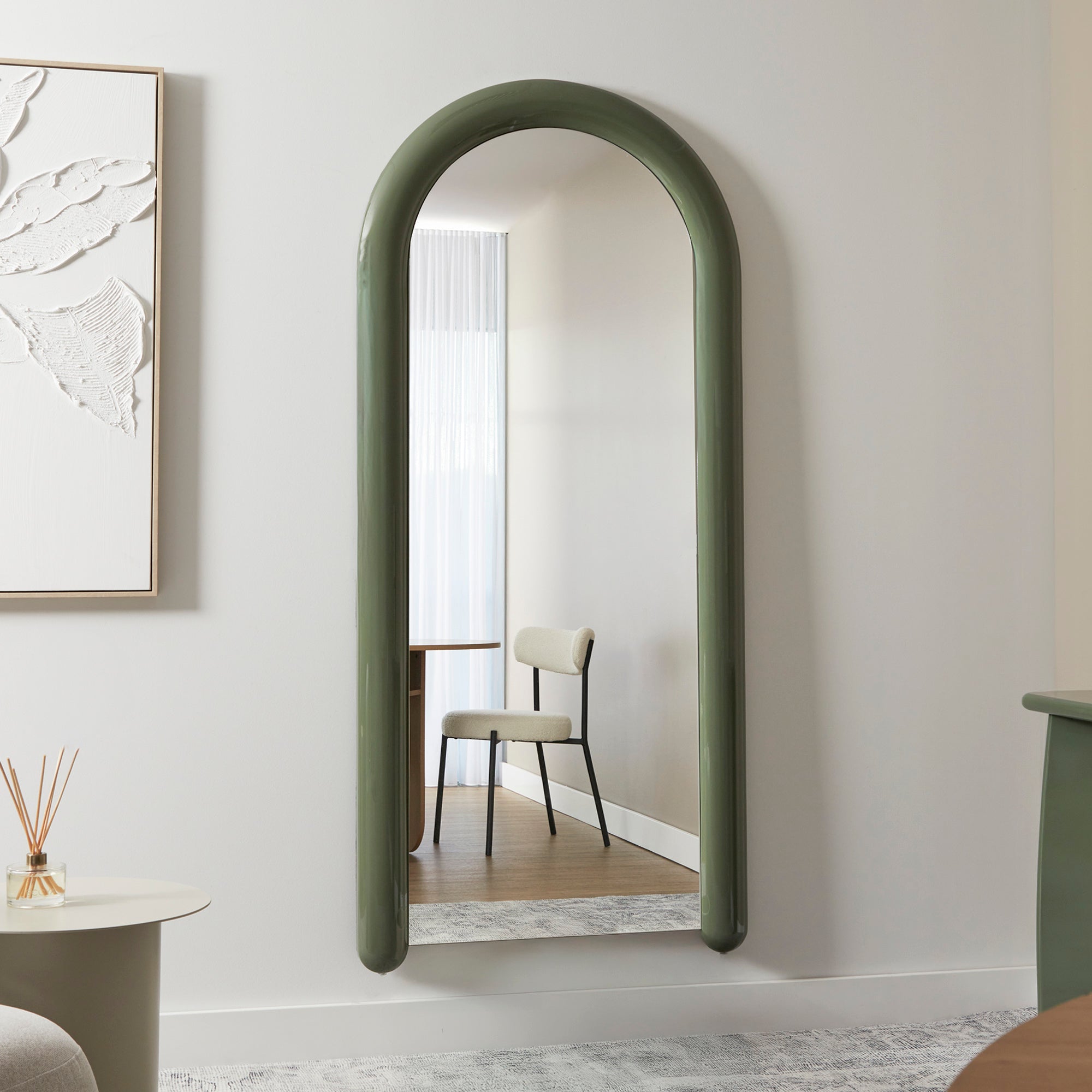 Gigi 180cm Gloss Arch Mirror Olive product image 4