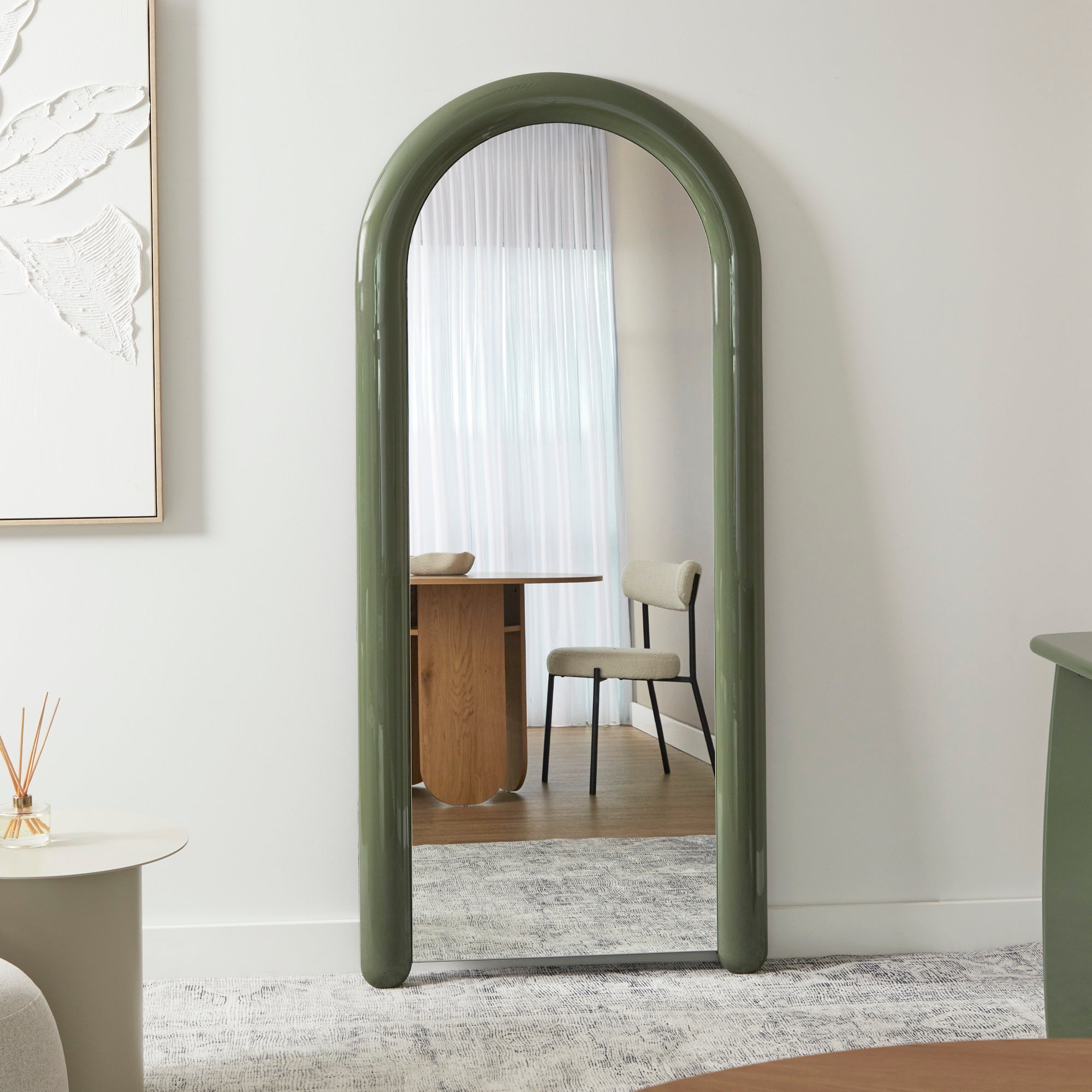Gigi 180cm Gloss Arch Mirror Olive product image 6