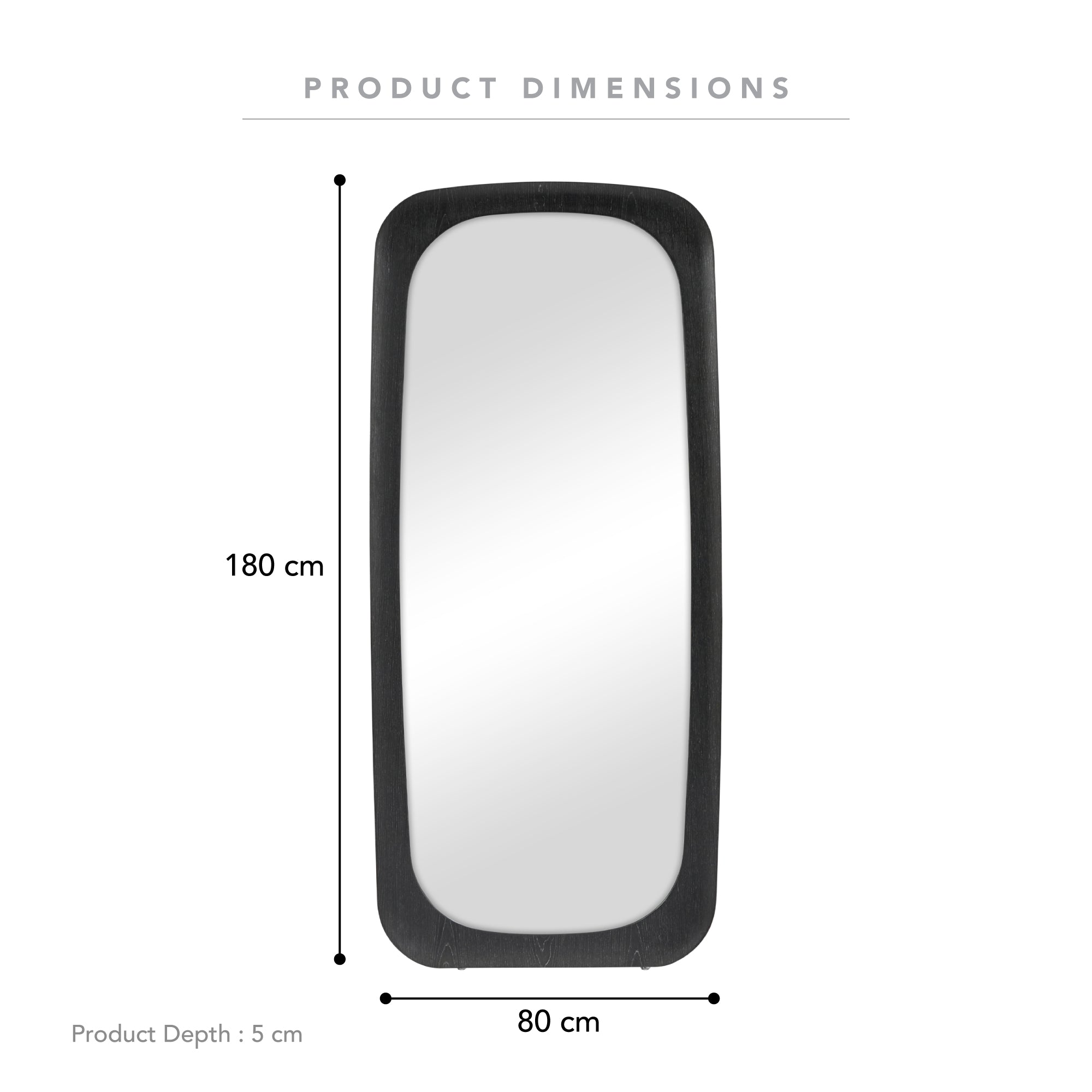 Rue 180cm Rectangle Mirror Black product image 3