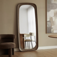 Rue 180cm Rectangle Mirror Walnut lifestyle image