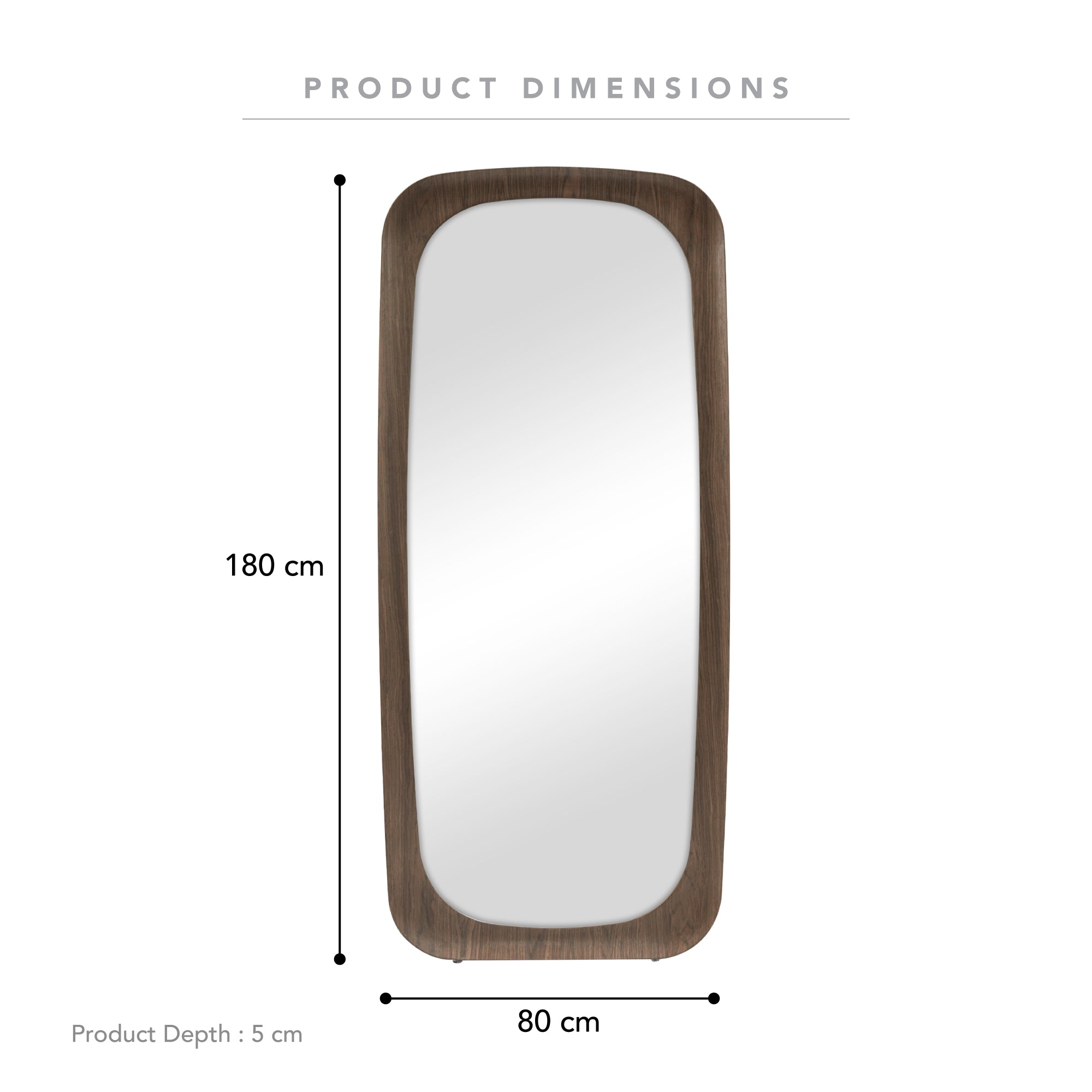 Rue 180cm Rectangle Mirror Walnut product image 3