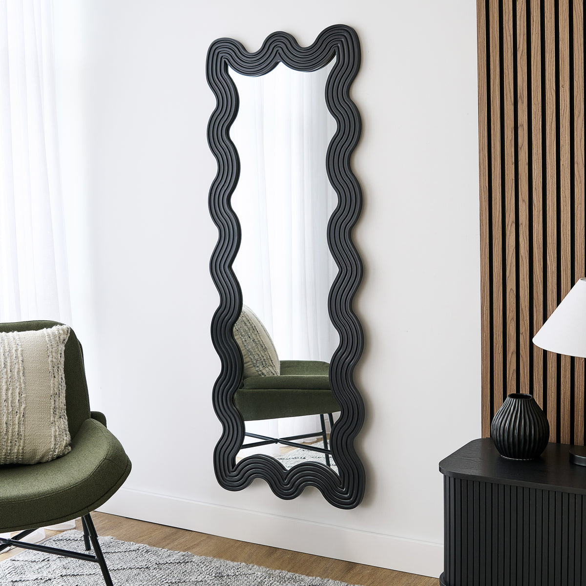 Lulu 160cm Floor Mirror Black lifestyle image